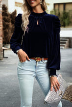 Load image into Gallery viewer, Velvet Tie Back Blouse