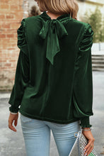 Load image into Gallery viewer, Velvet Tie Back Blouse