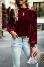 Load image into Gallery viewer, Velvet Tie Back Blouse