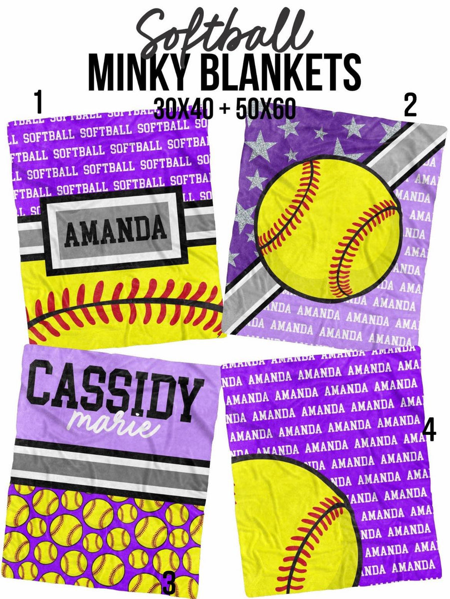  NICTIMEID Personalized Baseball Blanket Custom Minky