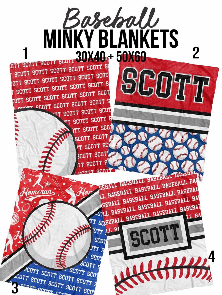  NICTIMEID Personalized Baseball Blanket Custom Minky