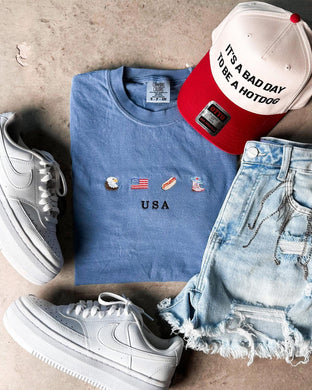 Embroidery USA Symbol Tee
