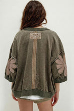 Load image into Gallery viewer, Breen Mineral Wash Flower Patched Top