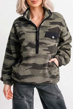 Load image into Gallery viewer, Camo Half Zip Fleece