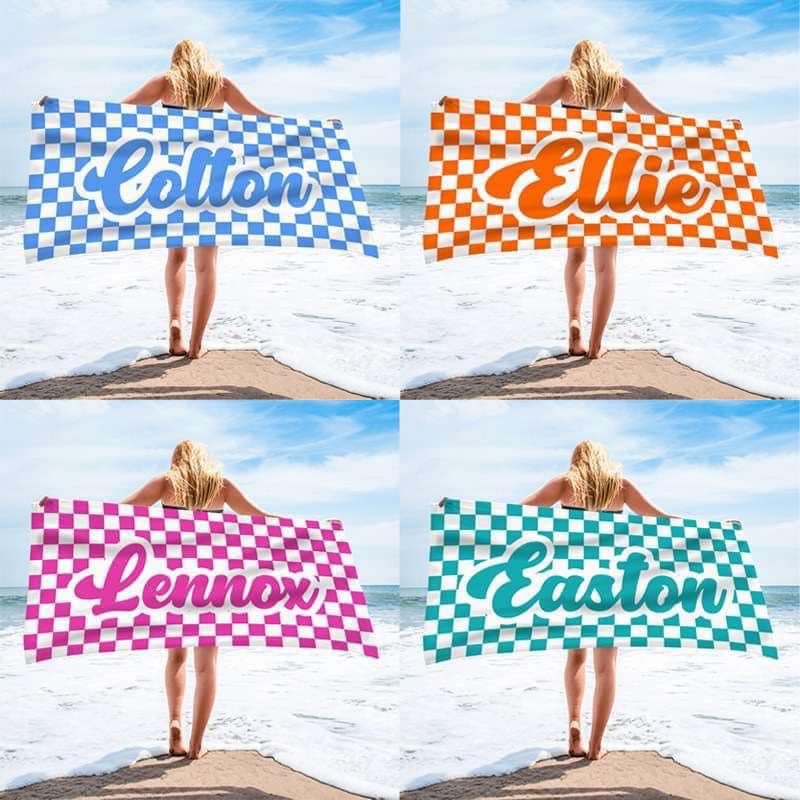 CHECKERED BEACH TOWEL