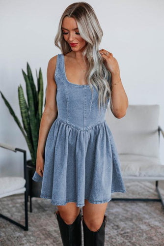 Denim Bow  Dress