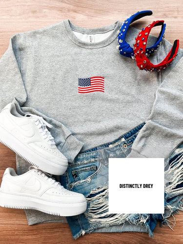 USA Embroidery Flag Sweatshirt