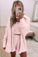 Load image into Gallery viewer, 3 Piece Crop Tank Cardigan Lounge Set