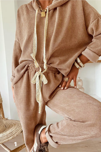 Detail Drawstring Corduroy Sets