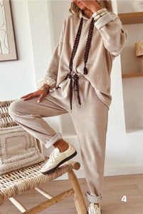 Detail Drawstring Corduroy Sets
