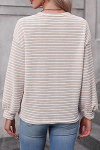 Stripe Drop Shoulder Long Sleeve