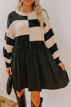 Load image into Gallery viewer, Abstract Check Sweater Dress