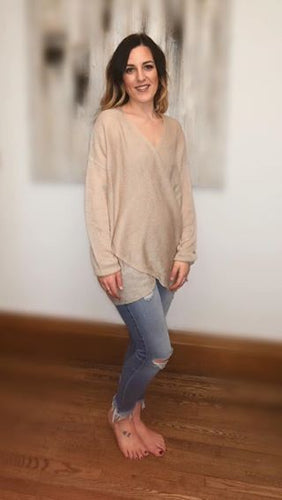Courtney Cross Drape Sweater