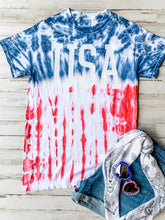 Load image into Gallery viewer, USA Tie Dye Tee